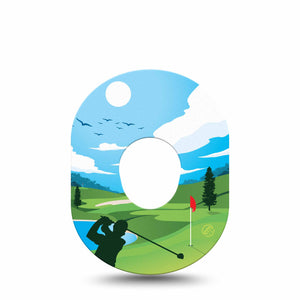 ExpressionMed Golf Dexcom G7 Tape, Single, Club And Ball Sports Inspired, CGM Adhesive Patch Design