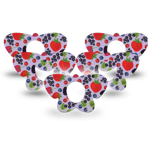 ExpressionMed Wild Berries Butterfly Dexcom G7 Tape, 5-Pack, Summer Fruits Themed, CGM Overlay Patch Design