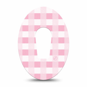 ExpressionMed Pink Gingham Dexcom G6 Tape, Single, Striped Light Colors Themed, CGM Plaster Patch Design