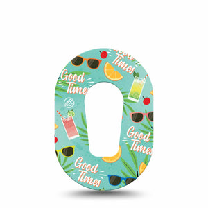 ExpressionMed Good Times Dexcom G6 Mini Tape, Single, Beach Time Themed, CGM Overlay Patch Design