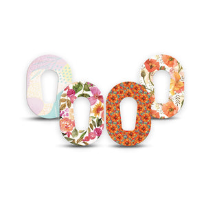 ExpressionMed Sunkissed Tropics Variety Pack Dexcom G6 Tape, 4-Pack, Ornamental Flowers Themed, CGM Plaster Patch Design