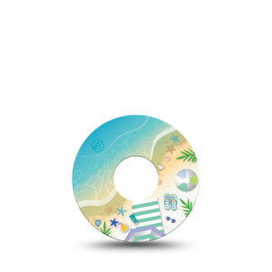 Relaxing Beach Libre 3 Tape, Single, Seashells And Starfishes Themed, CGM Overlay Patch Design