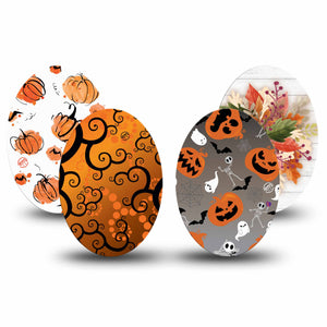 ExpressionMed Halloween Variety Pack Oval Tape, Halloween Illustration, Medtronic CGM Adhesive Patch Design