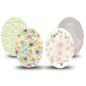 Wedding Day Variety Pack Oval Tape, 4-Pack, Wedding Lace And Florals Themed, Medtronic Adhesive Patch Design