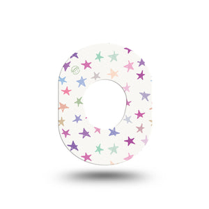 ExpressionMed Bright Stars Dexcom G7 Mini Tape Shining Stars, CGM Adhesive Patch Design