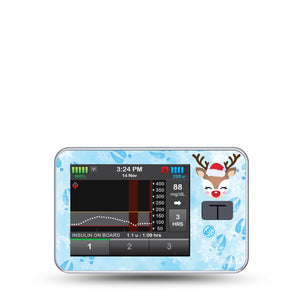 ExpressionMed Flurry the Reindeer T-Slim Sticker Cartoon Reindeer tracks in snow and antlers design T-Slim Device Sticker