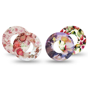 ExpressionMed Petal Passion Variety Pack Libre 2 Tape Pearls and Florals, CGM Adhesive Patch Design