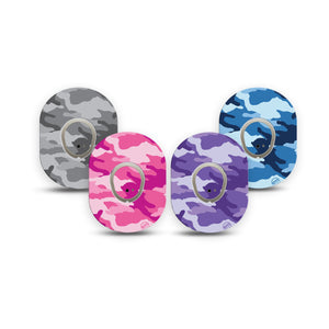 ExpressionMed Cool Camo Variety Pack Dexcom G7 Mini Tape Tape & Sticker 8-Pack Bright-Colored Veils, Sticker and Tape CGM Design, Dexcom Stelo Glucose Biosensor System