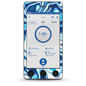 ExpressionMed Blue Marble Pod Dash Sticker Polished Marble Slab, Single Sticker Only