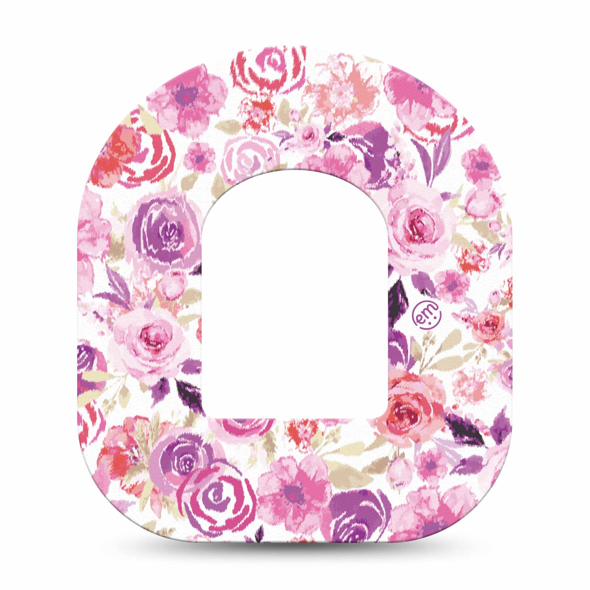 ExpressionMed Romantic Blooms Omnipod Single Flower Design Adhesive Patch Pump Design