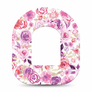 ExpressionMed Romantic Blooms Omnipod Single Flower Design Adhesive Patch Pump Design