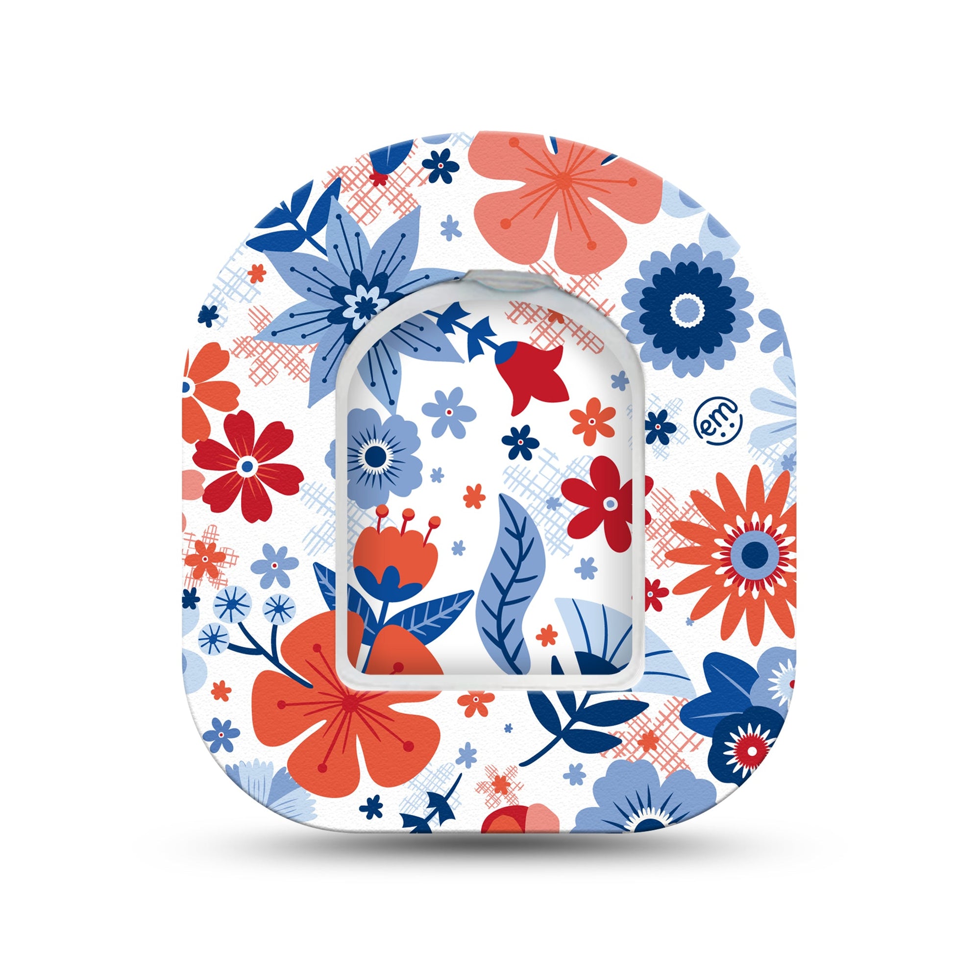 ExpressionMed July Flowers Pod Mini Tape Single Sticker and Single Tape, Red Adhesive Tape Pump Design