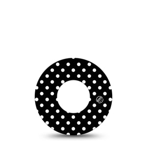 ExpressionMed Black and White Polka Dots Freestyle Libre Single, Classic Polka Dot Pattern, Continuous Glucose Monitor, Overlay Patch Design, Abbott Lingo