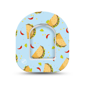 ExpressionMed Spicy Tacos Pod Mini Tape Single Sticker and Single Tape, Zesty Delight Adhesive Patch Pump Design