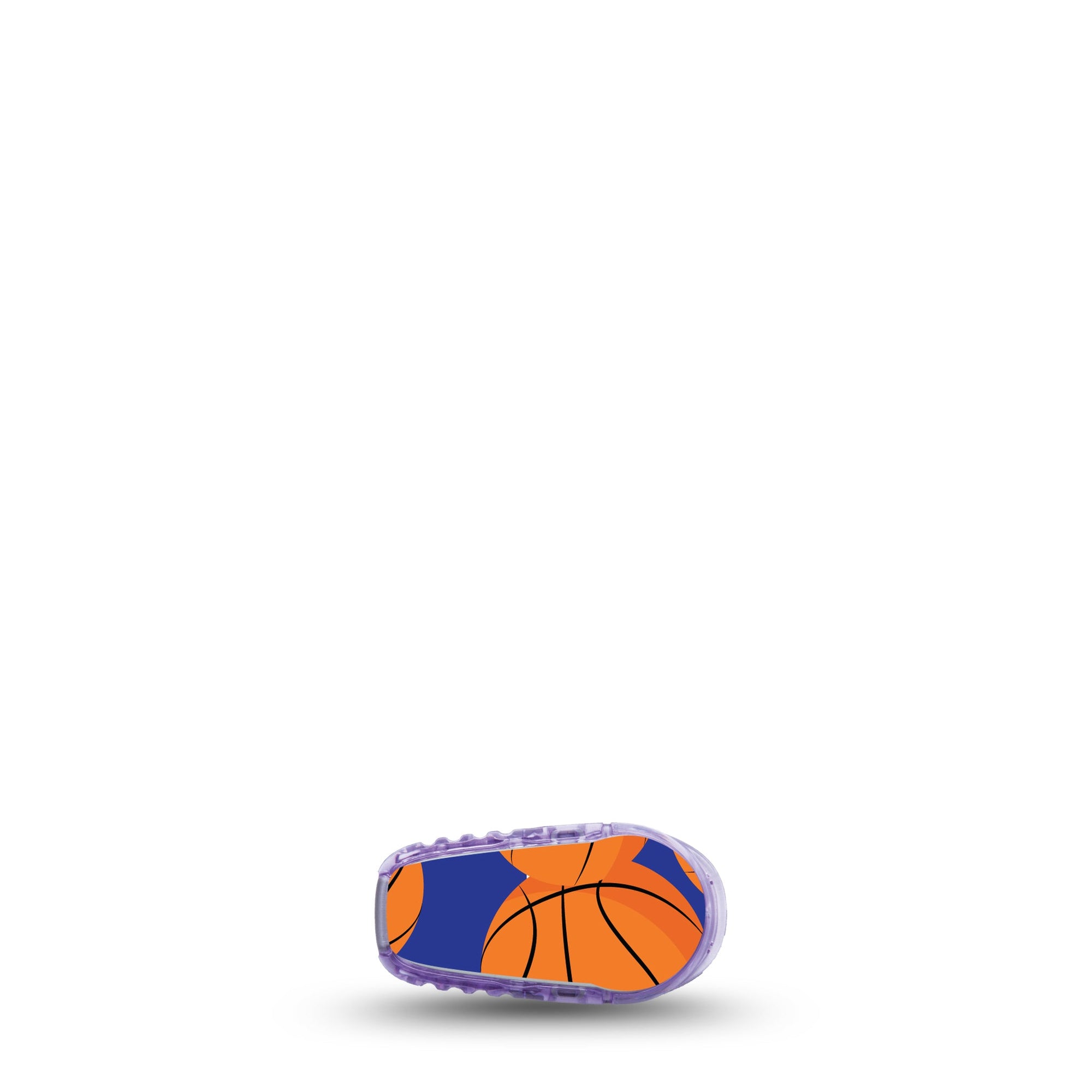 ExpressionMed Basketball Dexcom G6 Transmitter Sticker Single Sticker Only, Bright Orange Basketballs CGM Overlay Vinyl Sticker