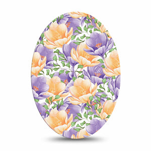 ExpressionMed Crocus Flowers Medtronic Guardian Enlite Universal Oval Single purple crocus Plaster Continuous Glucose Monitor Design