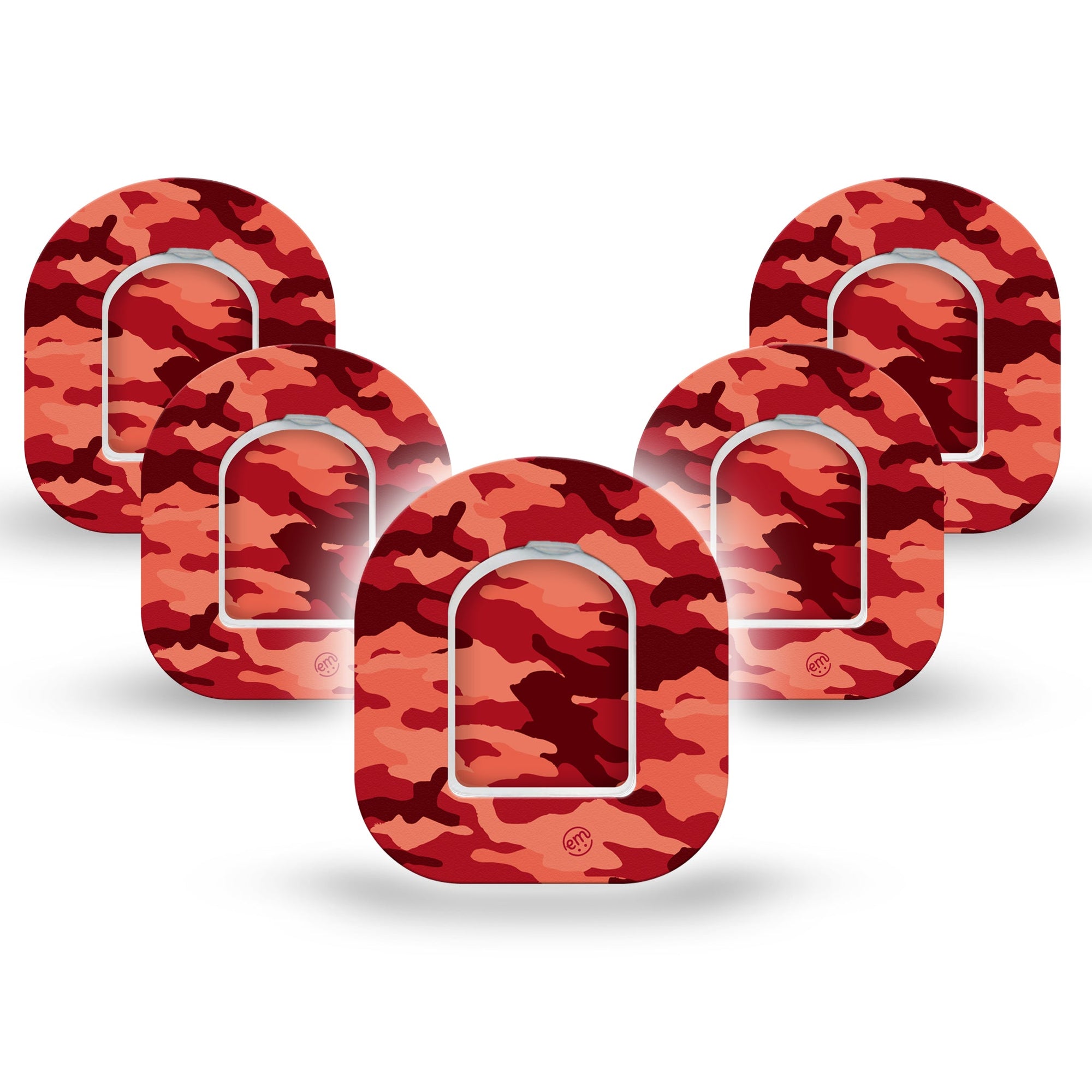 ExpressionMed Red Camo Pod Mini Tape 5 Stickers and 5 Tapes, Tactical Red Overlay Patch Pump Design