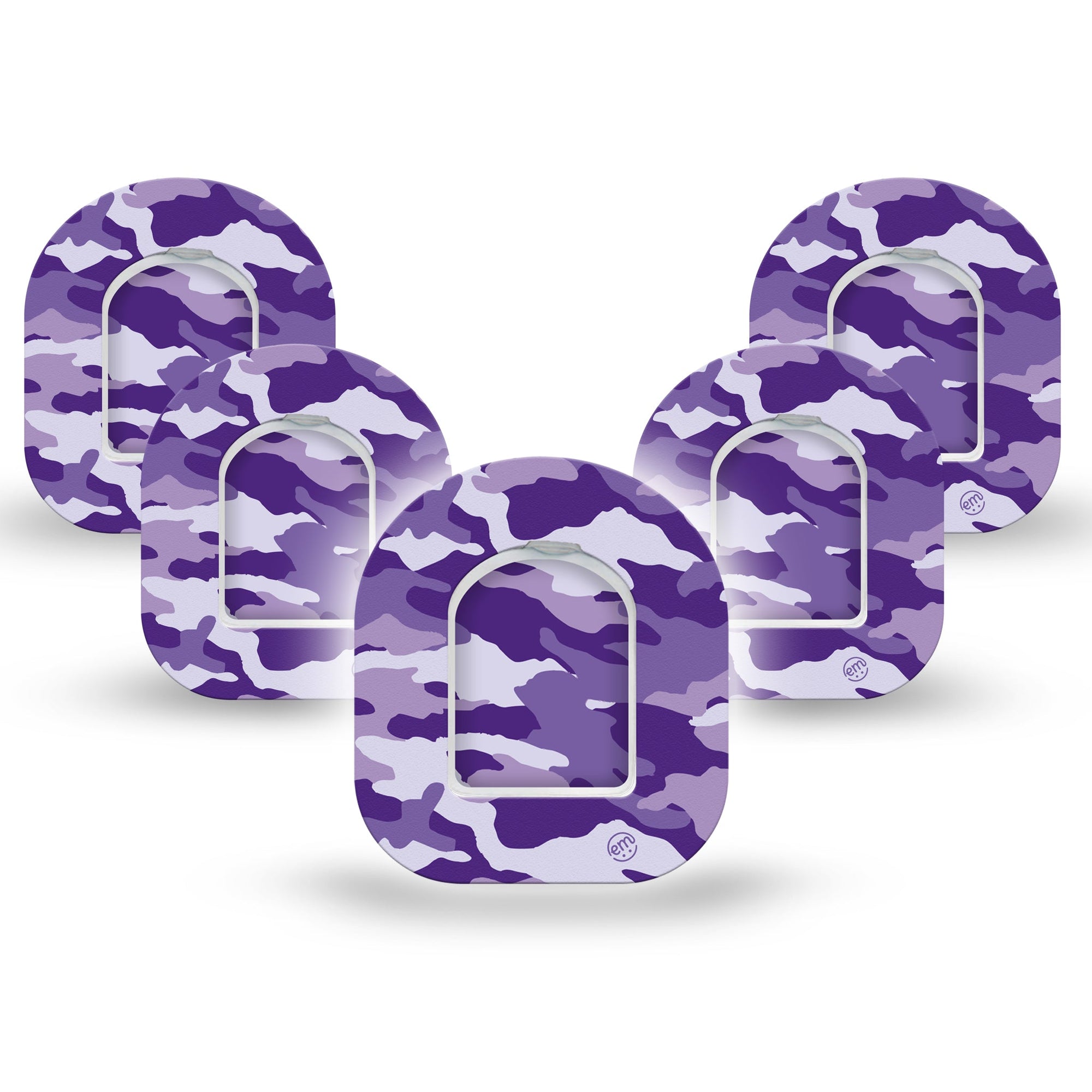 ExpressionMed Purple Camo Pod Mini Tape 5 Stickers and 5 Tapes, Stylish Hunting Gear Fixing Ring Patch Pump Design