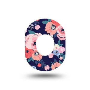 ExpressionMed Painted Flower Variety Dexcom G7 Mini Tape Floral Artwork, CGM Adhesive Patch Design