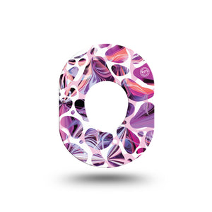 ExpressionMed Purple Pebbles G7 Mini Tape Purple Gemstone, CGM Adhesive Patch Design