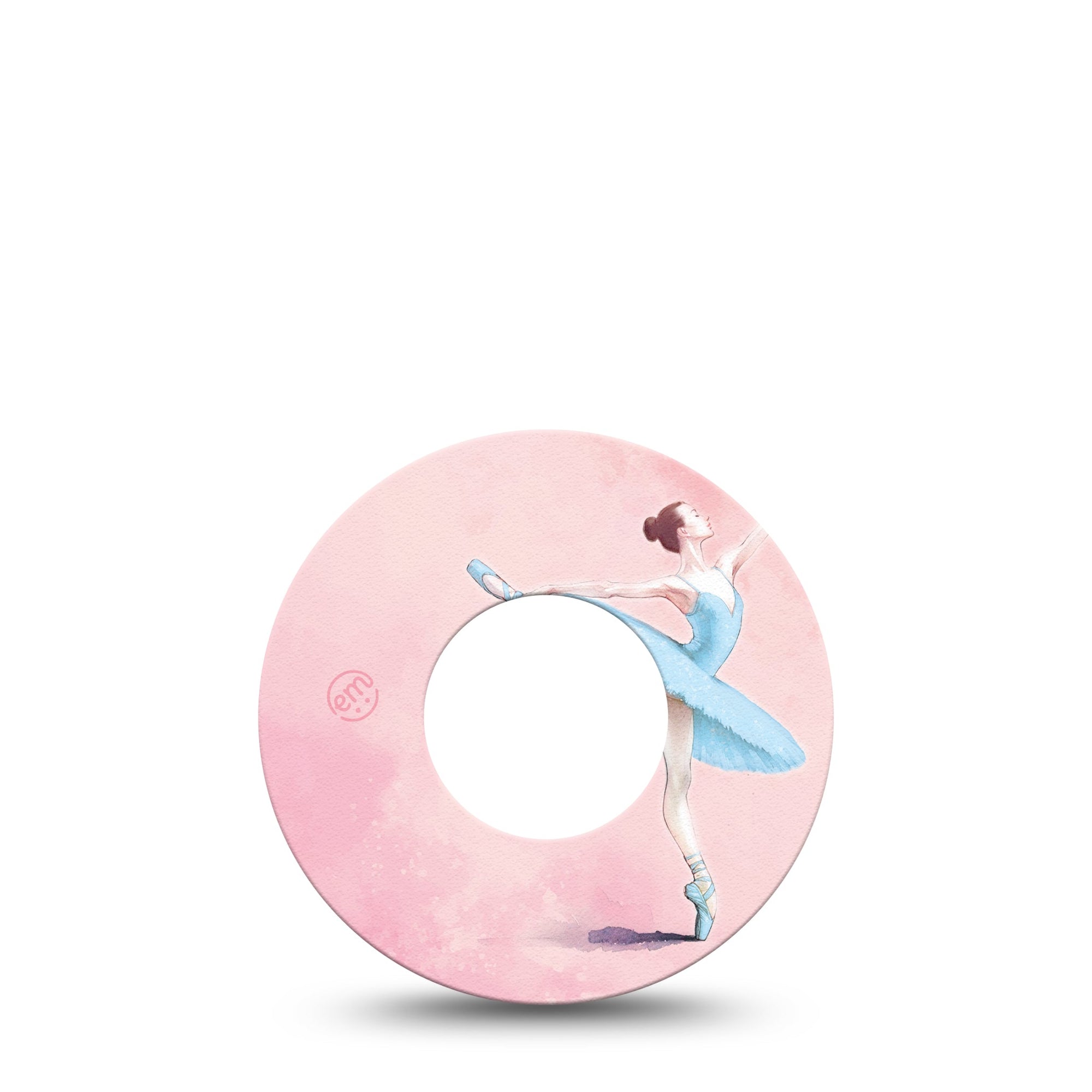 ExpressionMed Ballerina Freestyle Libre Tape Single Tape pretty pink ballerina  Fixing Ring Tape Continuous Glucose Monitor Design, Abbott Lingo