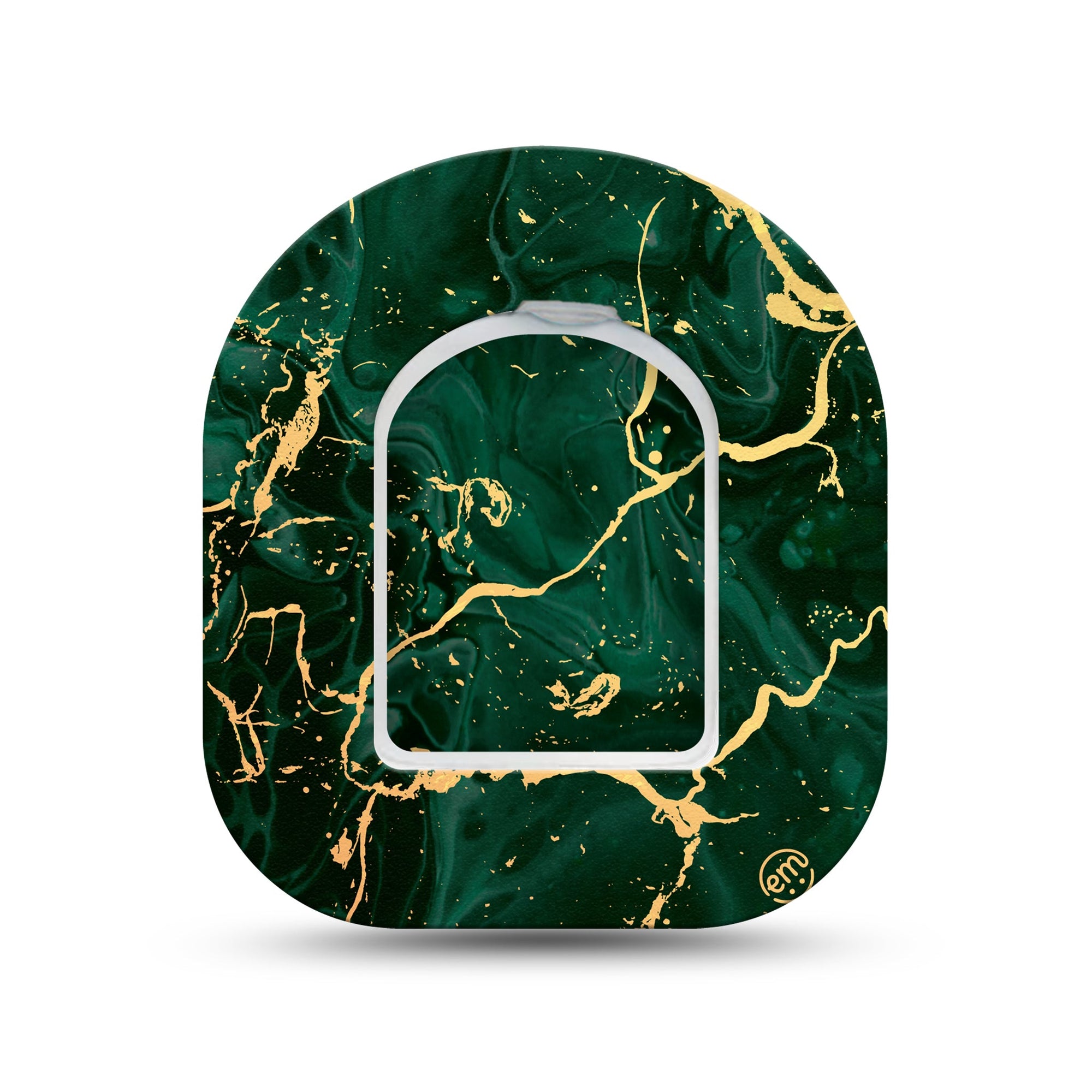 ExpressionMed Green & Gold Marble Pod Mini Tape Single Sticker and Single Tape, Opulent Pattern Adhesive Tape Pump Design