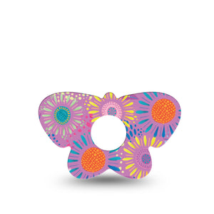 ExpressionMed Giant Daisies Freestyle Libre 3 Butterfly Shape Single Digital Art by Etta Vee Adhesive Tape CGM Design