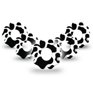 ExpressionMed Cow Print Dexcom G7 Flower 5-Pack, Moo Spots, CGM Fixing Ring Patch Design, Dexcom Stelo Glucose Biosensor System
