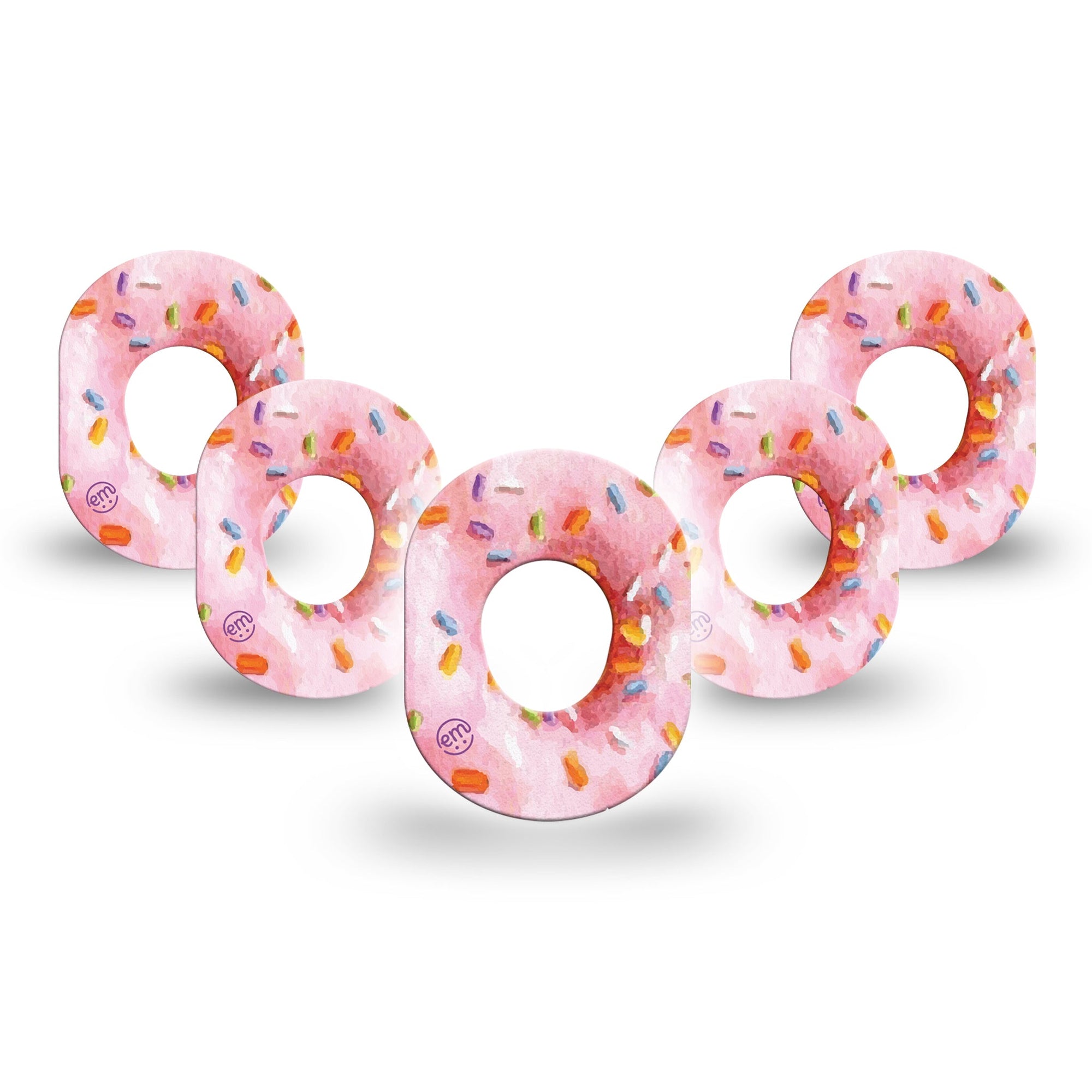 ExpressionMed Donut Sprinkles Dexcom G7 Mini Tape 5-Pack Yummy Donuts, CGM Plaster Patch Design