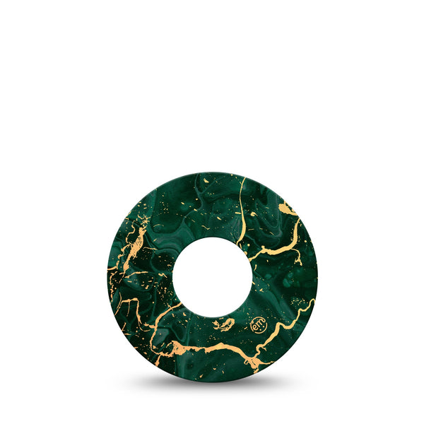 ExpressionMed Green & Gold Marble Infusion Tape Crystal Gemstone, CGM Overlay Patch Design