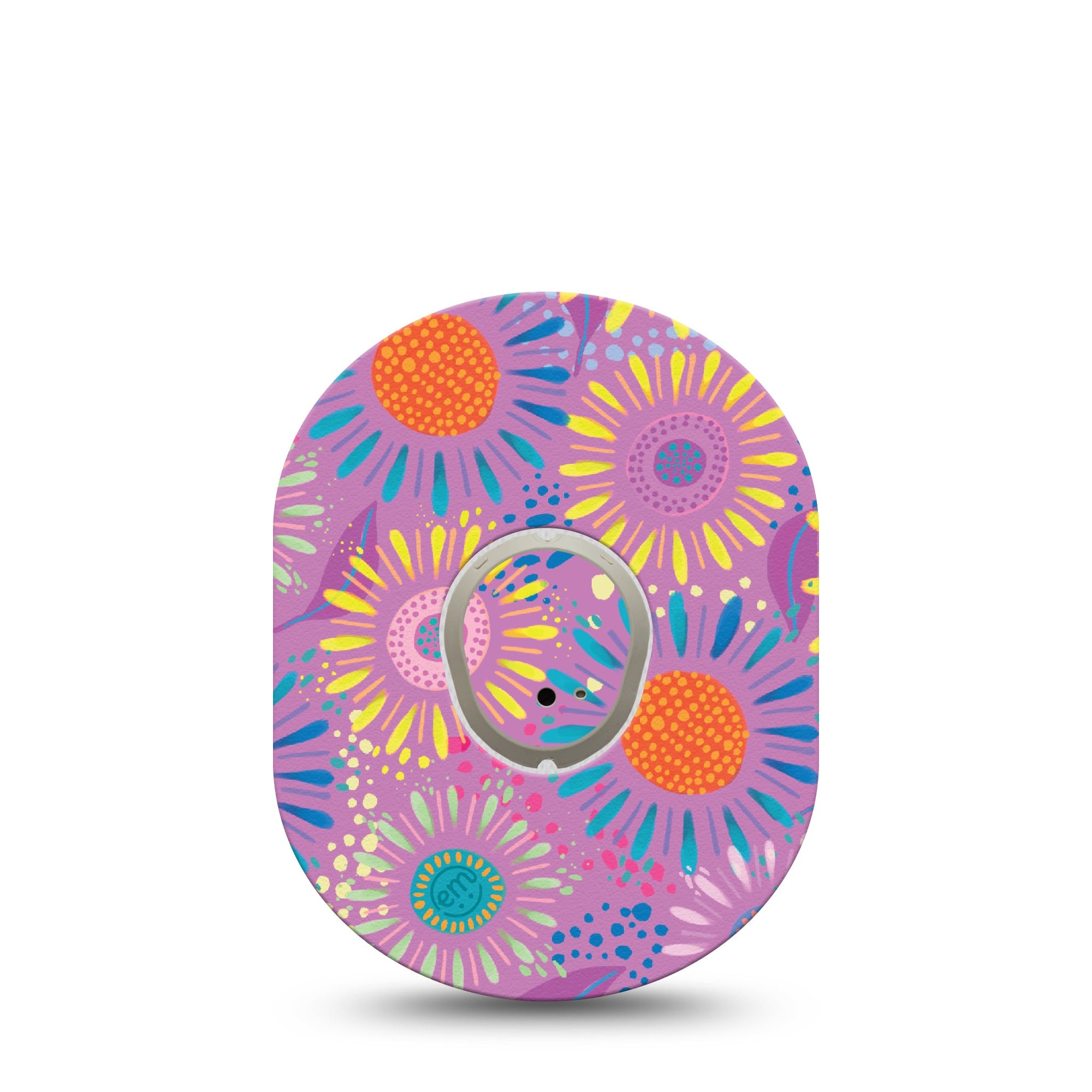 ExpressionMed Giant Daisies Dexcom G7 Sticker and Tape Vibrant Etta Vee Design Vinyl Decoration Continuous Glucose Monitor Design, Dexcom Stelo Glucose Biosensor System