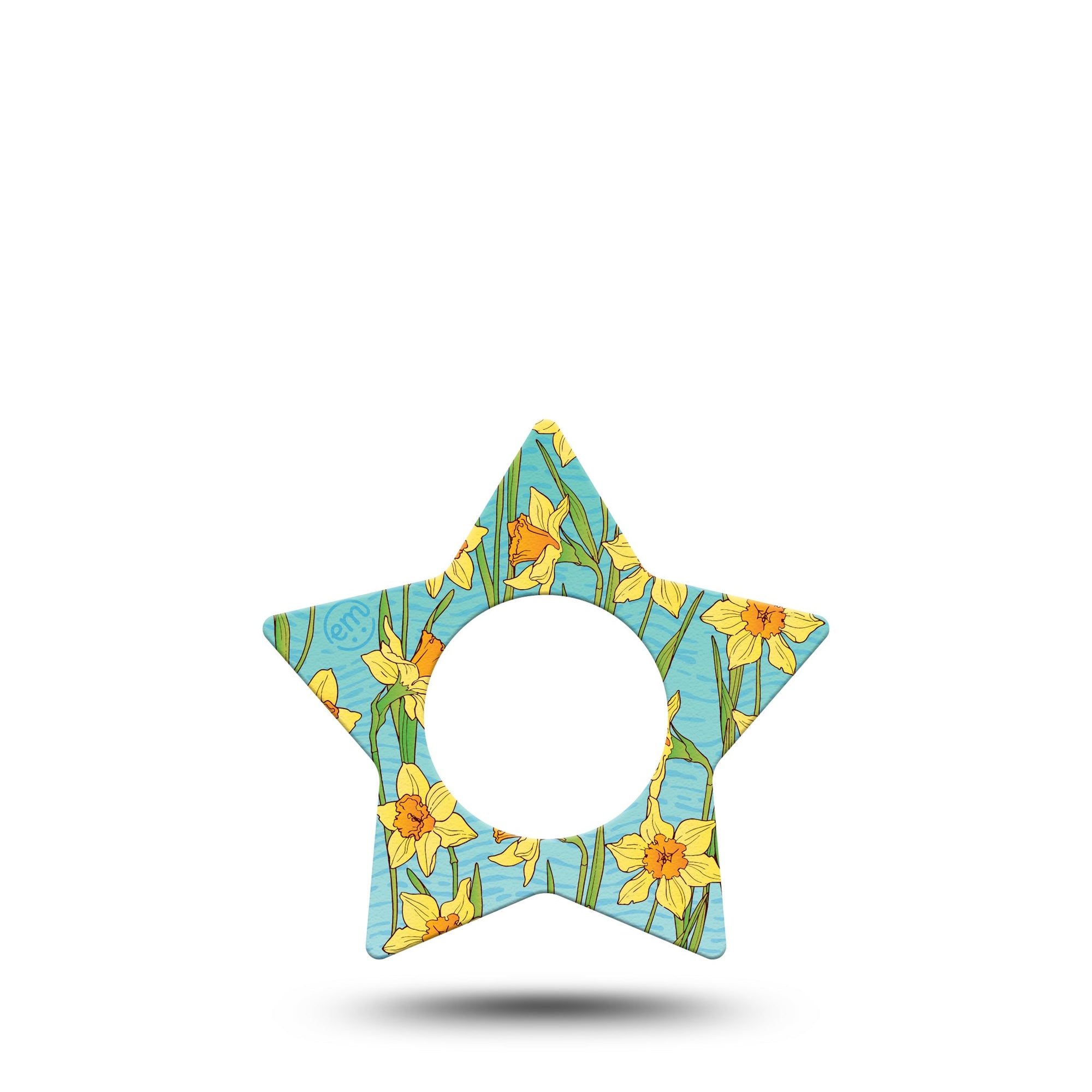 ExpressionMed Daffodils Freestyle Libre 2 Star Shape Single  Plaster CGM Design, Abbott Lingo