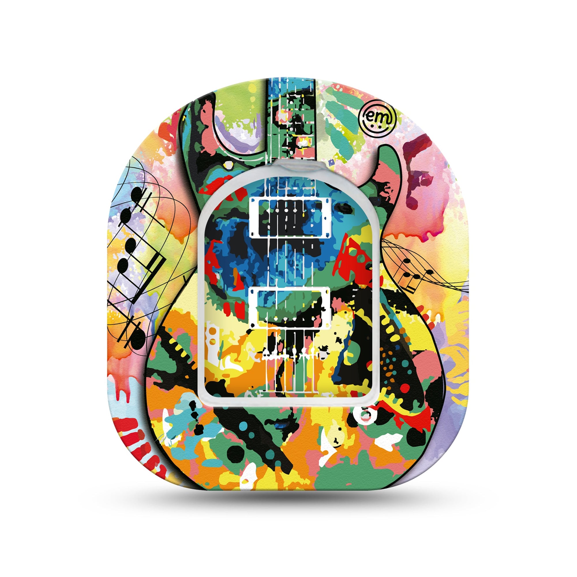 ExpressionMed Guitar Pod Mini Tape Single Sticker and Single Tape, Melodic Charm Adhesive Tape Pump Design