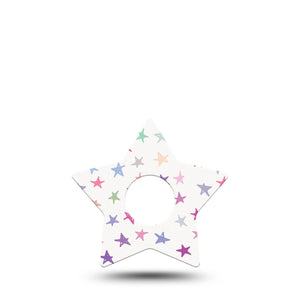 ExpressionMed Bright Stars Freestyle Libre 3 Star Tape, Single, Pastel Stars, CGM Overlay Tape Design