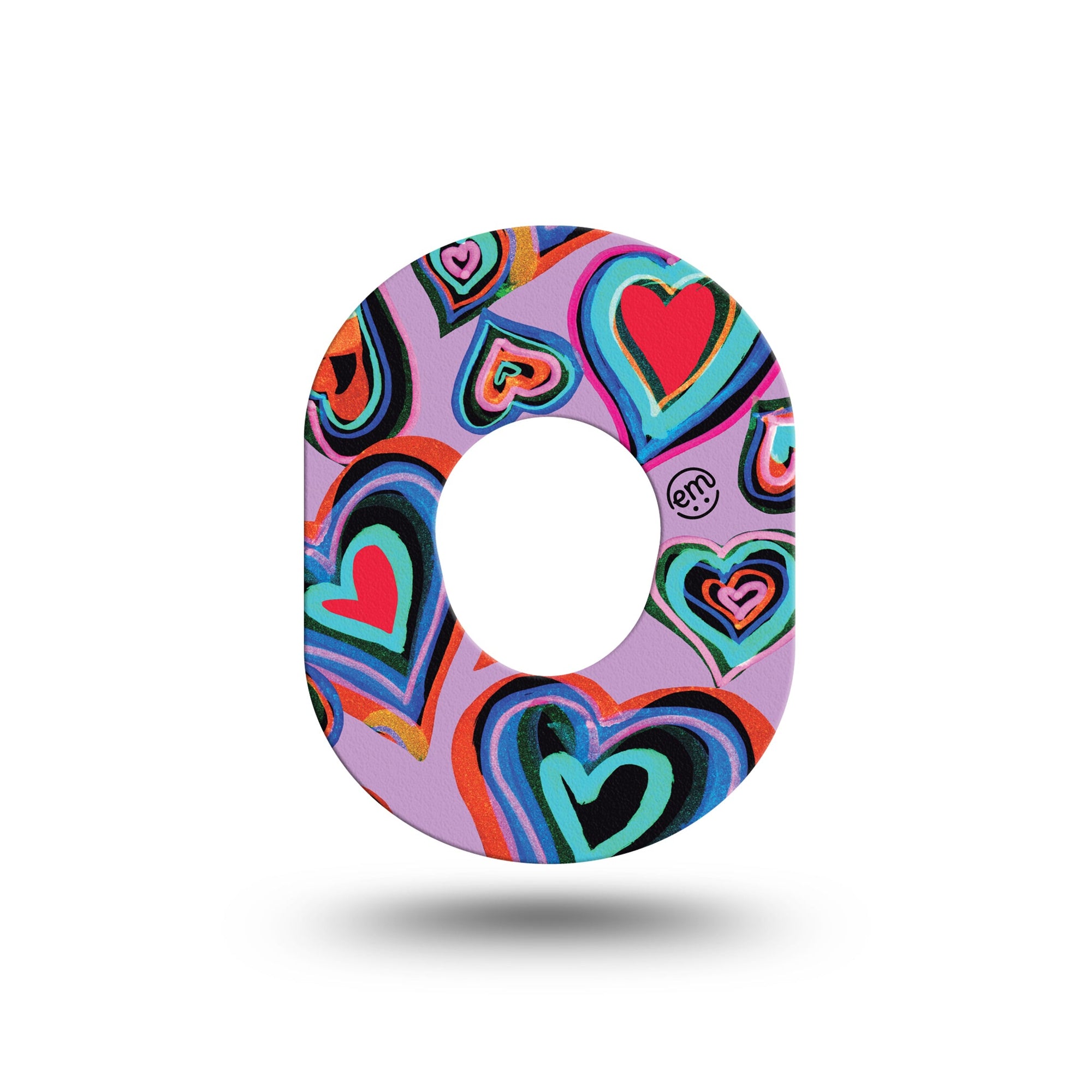 ExpressionMed Neon Hearts Dexcom G7 Mini Tape Vibrant Hearts, CGM Adhesive Patch Design