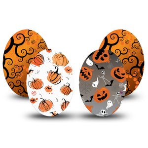 Medtronic Enlite / Guardian ExpressionMed Halloween Variety Pack Universal Oval Tape Eerie Halloween, Medtronic CGM Plaster Patch Design