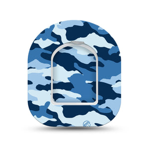 ExpressionMed Blue Camo Pod Mini Tape Single Sticker and Single Tape, Sea Tones Overlay Tape Pump Design