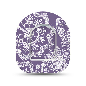 ExpressionMed Purple Henna Pod Mini Tape Single Sticker and Single Tape, Royal Dye Overlay Tape Pump Design