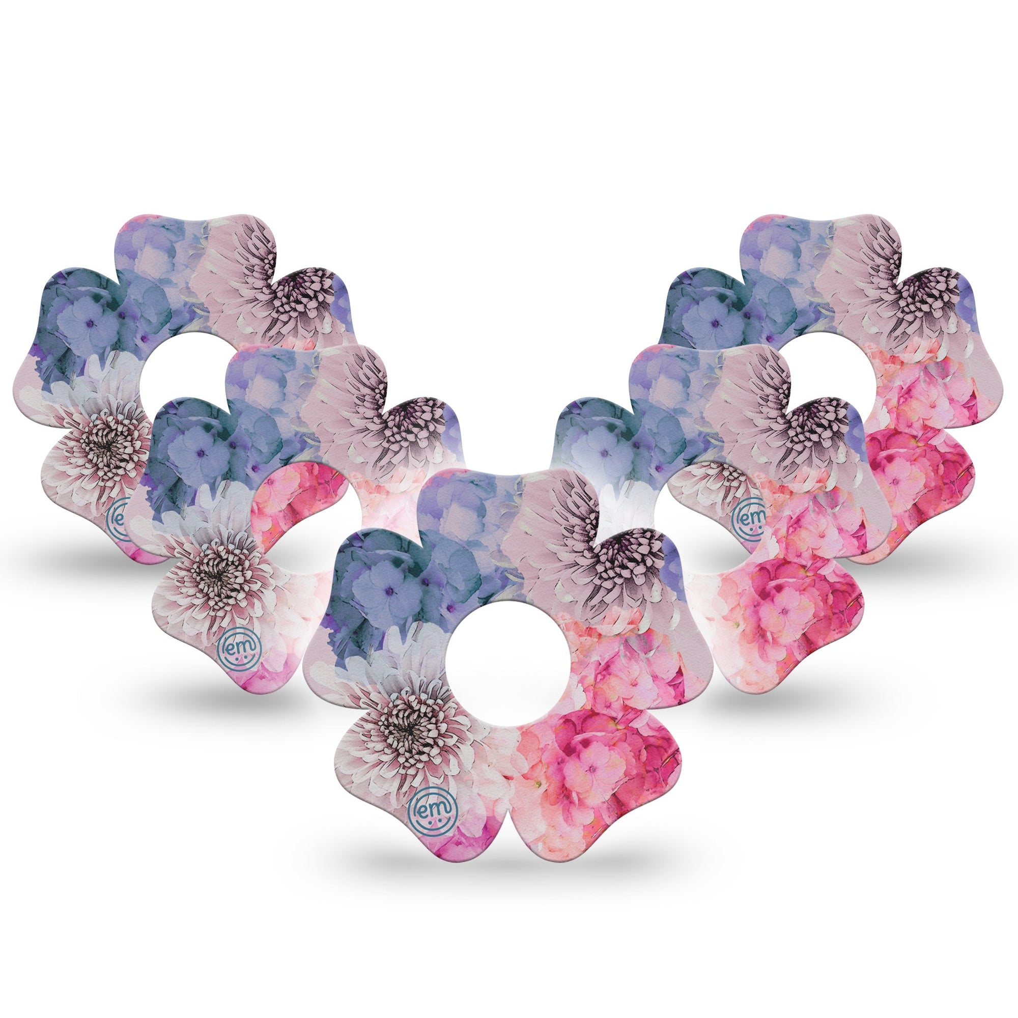 ExpressionMed Bloom Town Freestyle Libre 3 Flower Shape 5-Pack Trendy Flowers Adhesive Tape CGM Design