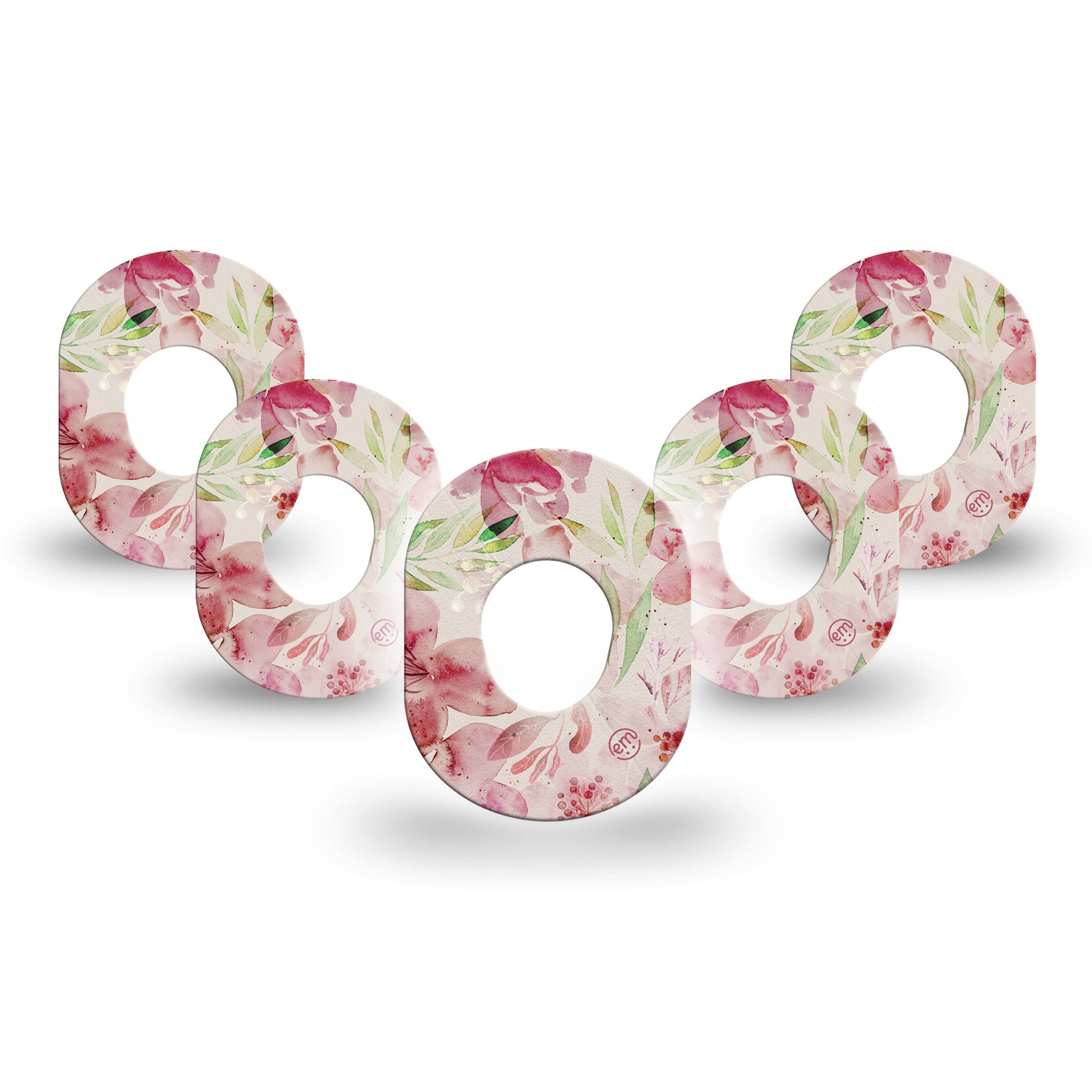 ExpressionMed Ethereal Spring Dexcom G7 Mini Tape, 5-Pack, pink floral plaster design