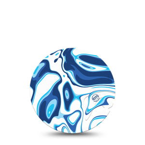 ExpressionMed Blue Marble Libre Overpatch Color Patterns, CGM Adhesive Tape Design, Abbott Lingo