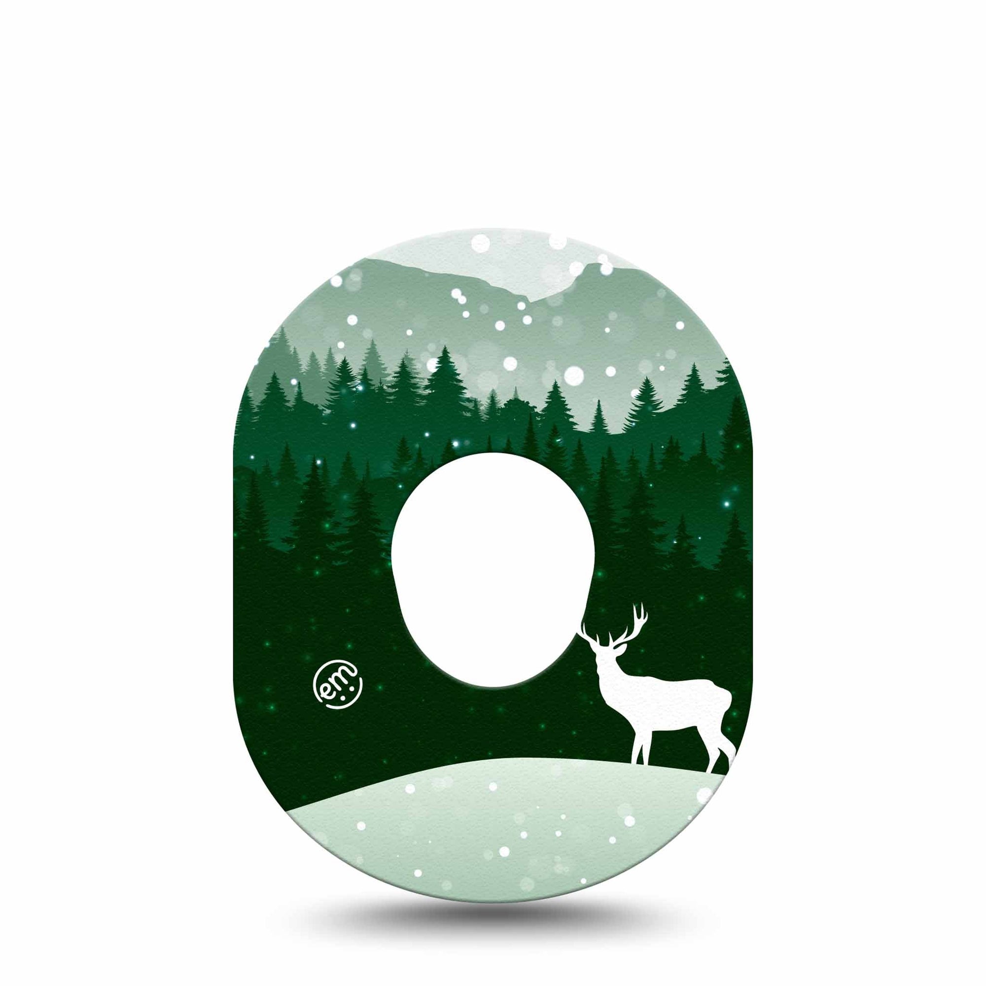 ExpressionMed Winter Wonderland Dexcom G7 Tape Woodland Snow, CGM, Fixing Ring Design