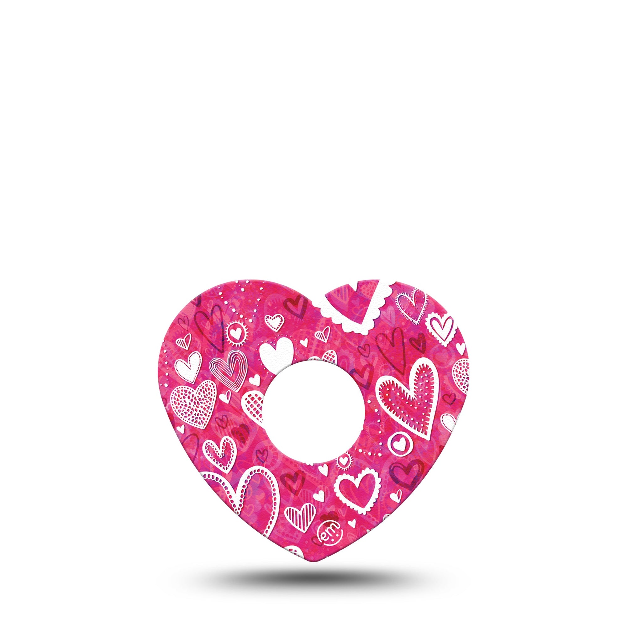 ExpressionMed Whimsical Hearts Libre 3 Heart Tape Heart Shapes, CGM Fixing Ring Patch Design