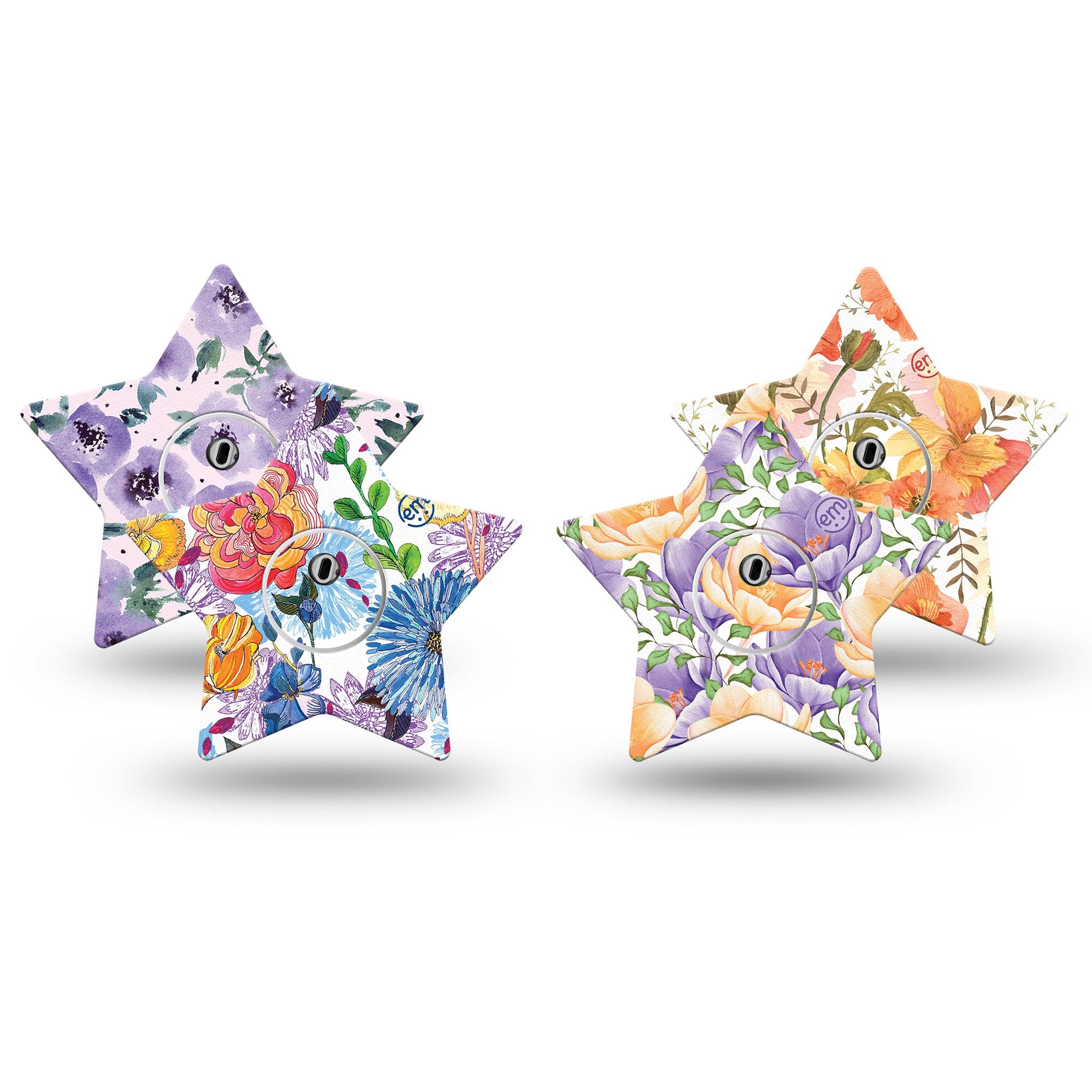 ExpressionMed Floral Magic Variety Pack Freestyle Libre 3 Star Shape 8-Pack Dreamy Botanical Plaster CGM Design