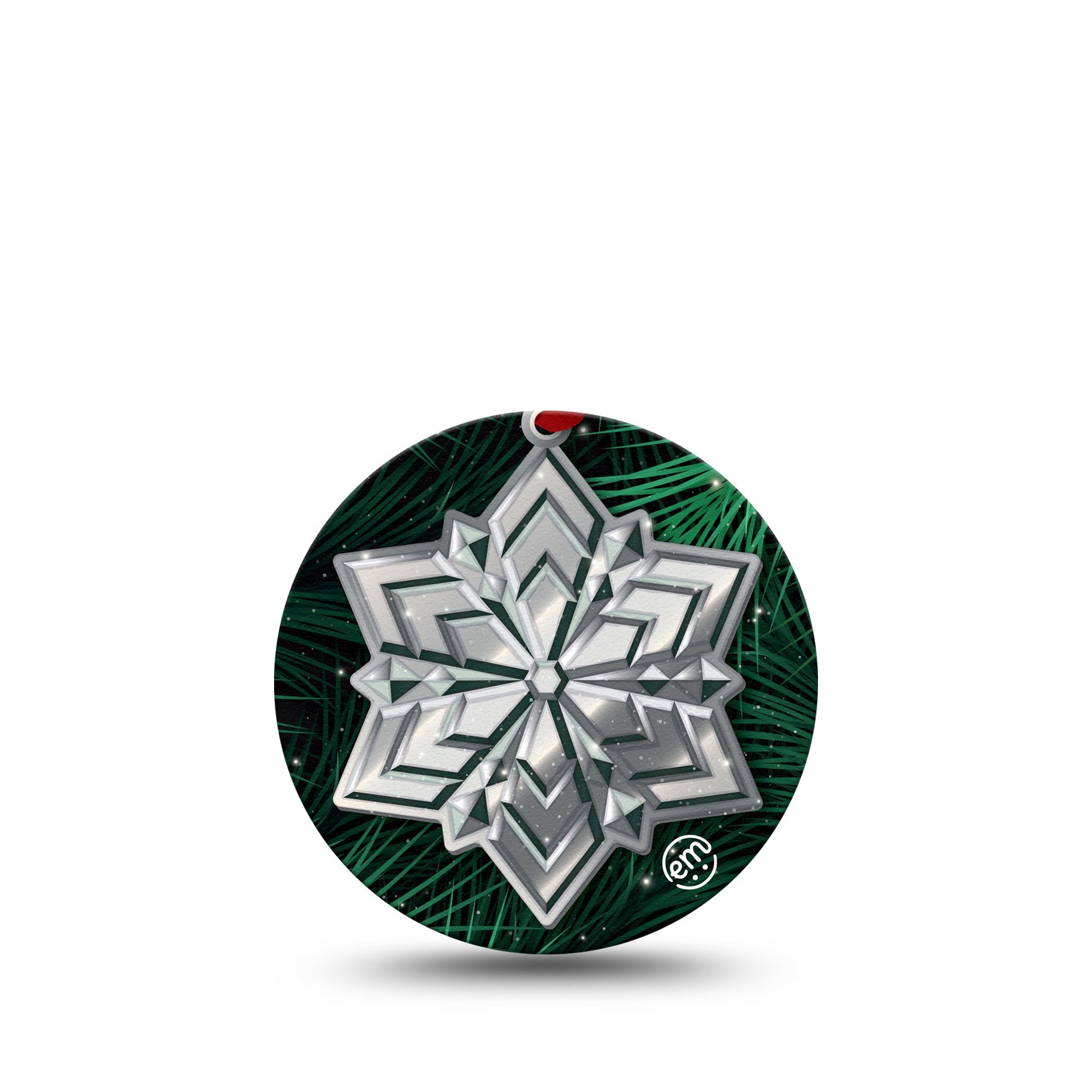 ExpressionMed Metallic Snowflake Libre 3 Overpatch Water Crystal Ornament, CGM Fixing Ring Design
