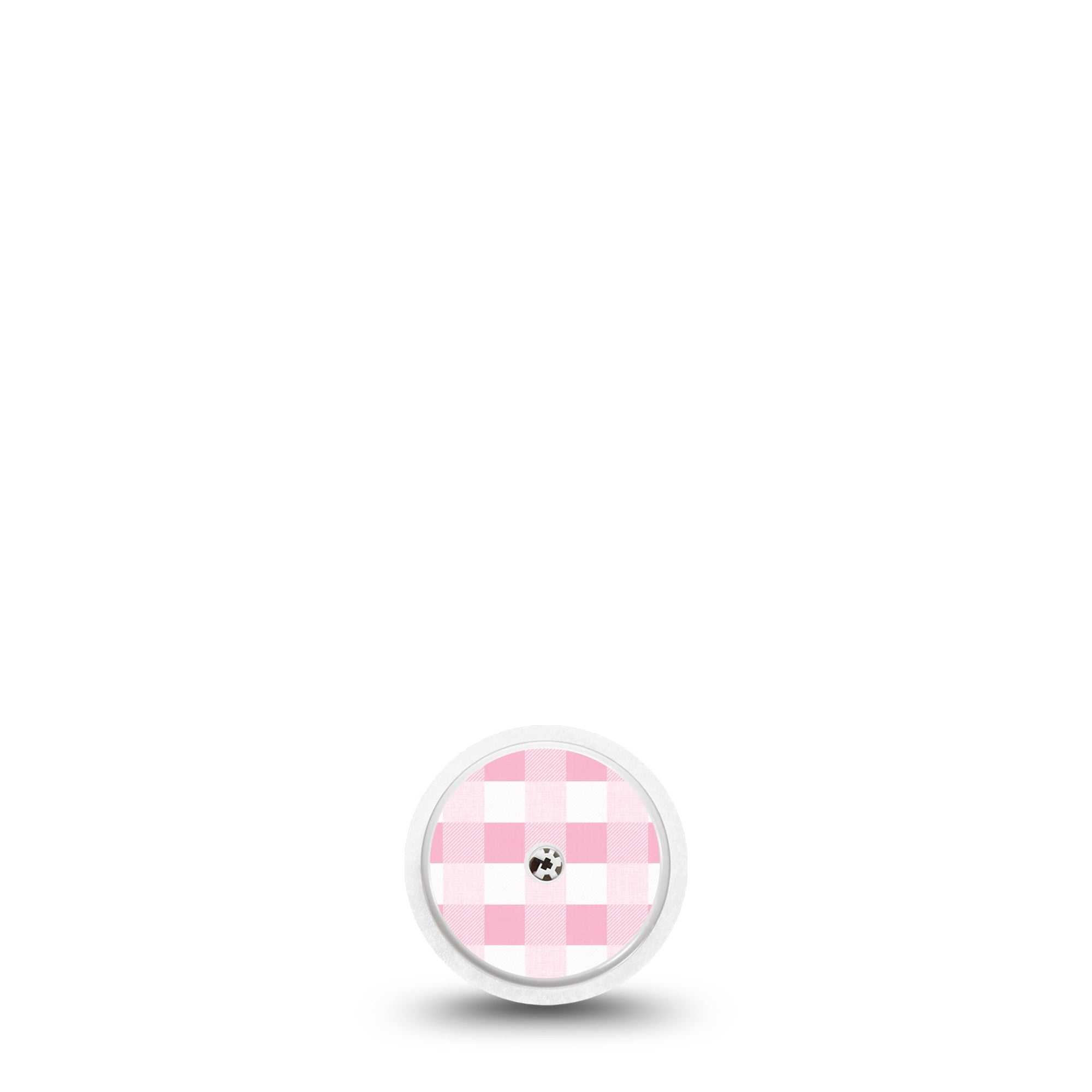 ExpressionMed Pink Gingham Freestyle Libre Transmitter Sticker, Single Sticker Only, Pink Patterns, CGM Adhesive Sticker Design, Abbott Lingo