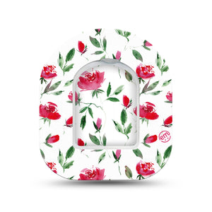 ExpressionMed Rose Garden Pod Mini Tape Single Sticker and Single Tape, Romantic Blooms Plaster Pump Design