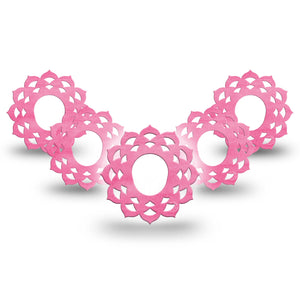 ExpressionMed Pink Horizon Dexcom G7 Mandala Tape 5-Pack circular ornament pattern design