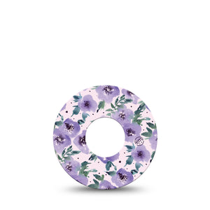 ExpressionMed Flowering Amethyst Infusion Set Tape Lilac Flowerets, CGM Overlay Patch Design