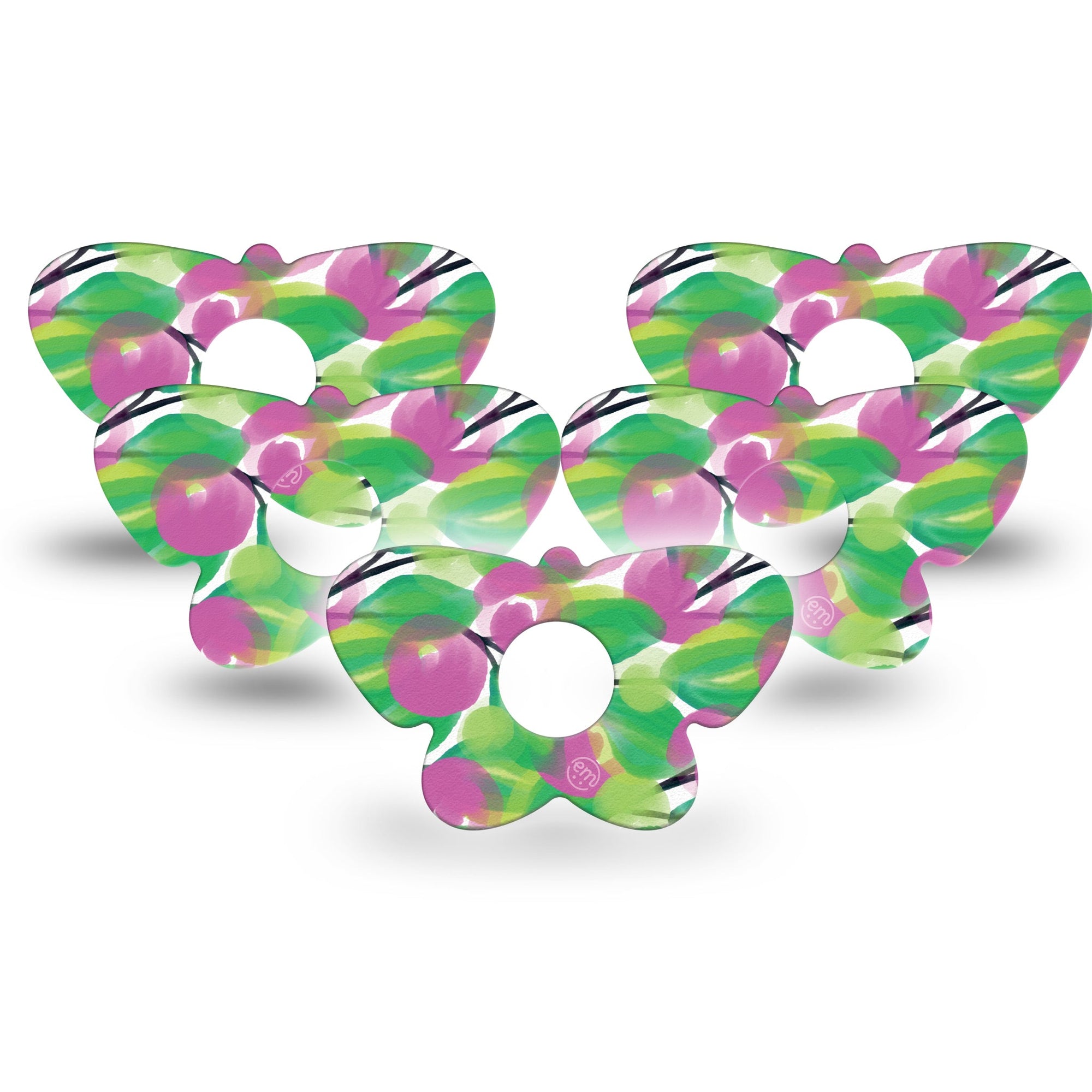 ExpressionMed Stylish Blooms Freestyle Libre 3 Butterfly Shape 5-Pack wildflwoer motif Adhesive Tape CGM Design